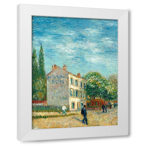 The Rispal Restaurant in AsniÃ©res White Modern Wood Framed Art Print by Vincent, van Gogh