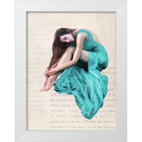 Seated Beauty II White Modern Wood Framed Art Print by Haal, Van