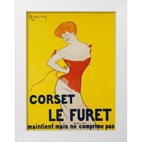 Corset le Furet 1901 White Modern Wood Framed Art Print by Cappiello, Leonetto