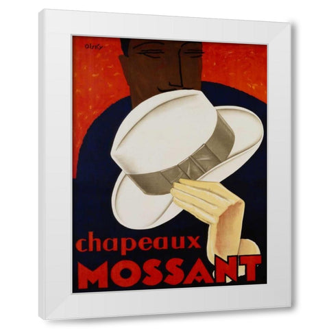 Chapeaux Mossant 1928 White Modern Wood Framed Art Print by Olsky