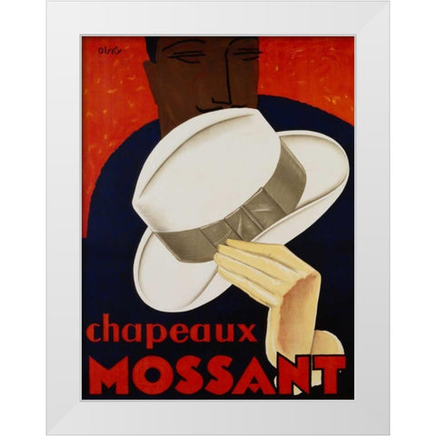 Chapeaux Mossant 1928 White Modern Wood Framed Art Print by Olsky