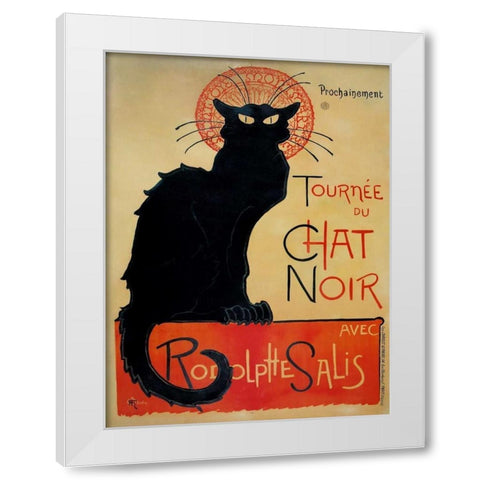 Tournee du Chat Noir White Modern Wood Framed Art Print by Steinlen, Theophile
