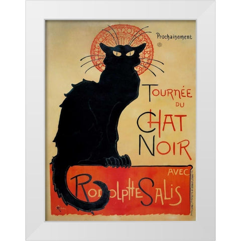 Tournee du Chat Noir White Modern Wood Framed Art Print by Steinlen, Theophile
