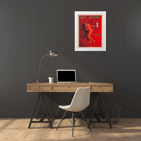 Anis Infernal White Modern Wood Framed Art Print by Cappiello, Leonetto