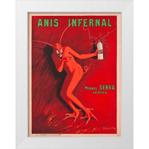 Anis Infernal White Modern Wood Framed Art Print by Cappiello, Leonetto