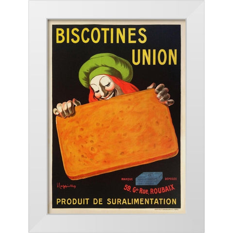 Biscotines Union White Modern Wood Framed Art Print by Cappiello, Leonetto