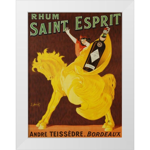 Rhum Saint Esprit 1919 White Modern Wood Framed Art Print by Spring, J.