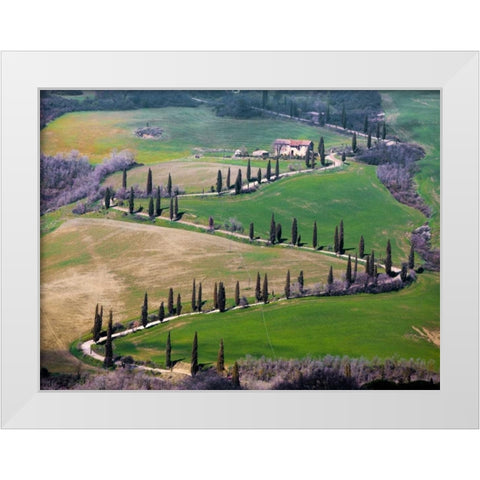 Road near Montepulciano Tuscany White Modern Wood Framed Art Print by Ratsenskiy, Vadim