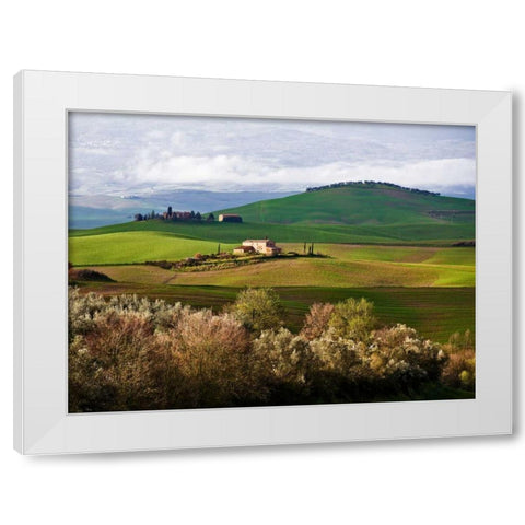 Tuscan Countryside White Modern Wood Framed Art Print by Ratsenskiy, Vadim