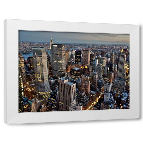 Midtown Manhattan White Modern Wood Framed Art Print by Ratsenskiy, Vadim