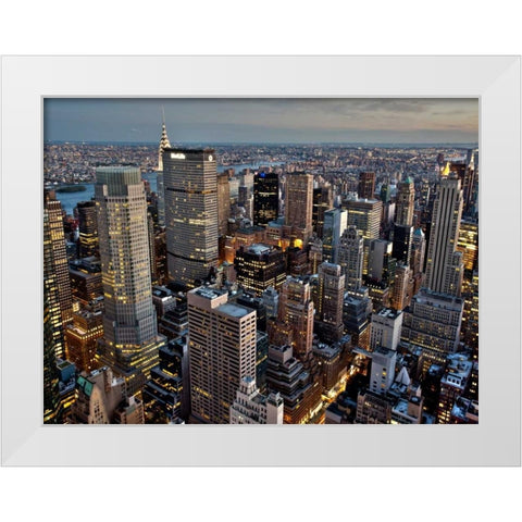 Midtown Manhattan White Modern Wood Framed Art Print by Ratsenskiy, Vadim
