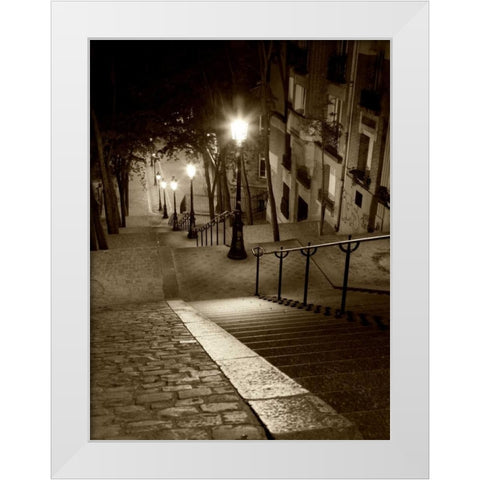 Montmartre Paris White Modern Wood Framed Art Print by Ratsenskiy, Vadim