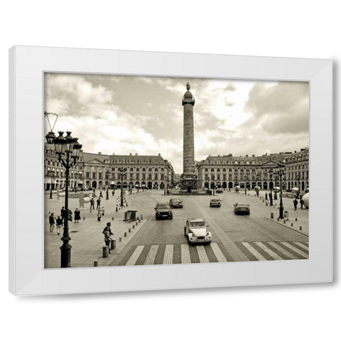 Place Vendome Paris White Modern Wood Framed Art Print by Ratsenskiy, Vadim