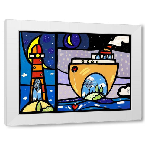 Inside + New Ark White Modern Wood Framed Art Print by Wallas