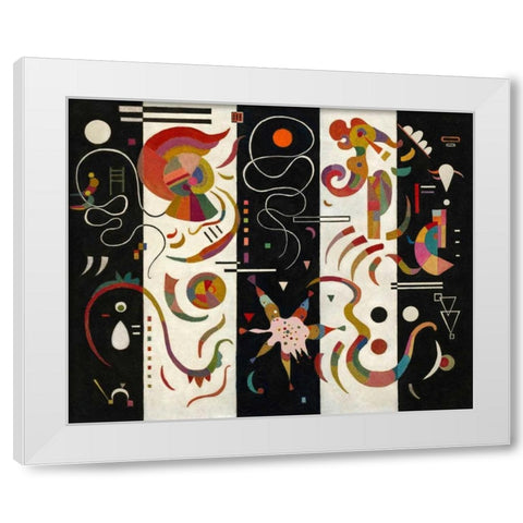 Striped (RayeÂ´) White Modern Wood Framed Art Print by Kandinsky, Wassily