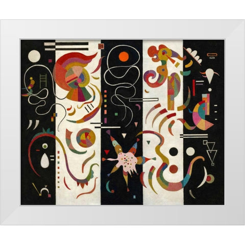 Striped (RayeÂ´) White Modern Wood Framed Art Print by Kandinsky, Wassily