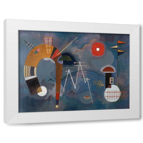 Round and Pointed White Modern Wood Framed Art Print by Kandinsky, Wassily