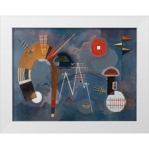 Round and Pointed White Modern Wood Framed Art Print by Kandinsky, Wassily