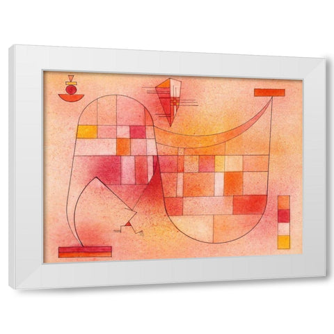 Yellow Pink White Modern Wood Framed Art Print by Kandinsky, Wassily