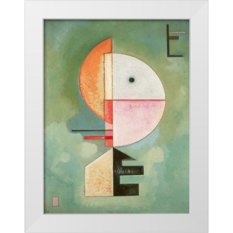 Upward White Modern Wood Framed Art Print by Kandinsky, Wassily