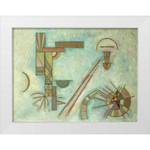 Weisslich White Modern Wood Framed Art Print by Kandinsky, Wassily