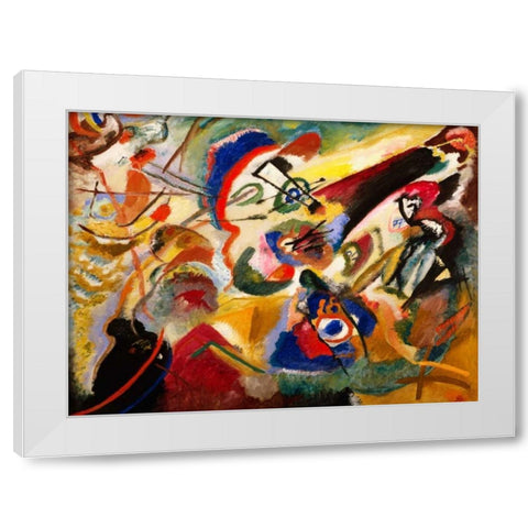 Fragment II for Composition VII White Modern Wood Framed Art Print by Kandinsky, Wassily