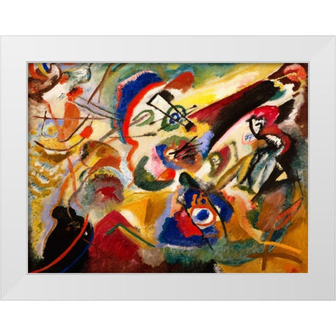 Fragment II for Composition VII White Modern Wood Framed Art Print by Kandinsky, Wassily