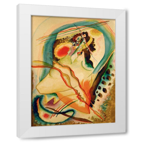 Untitled composition White Modern Wood Framed Art Print by Kandinsky, Wassily