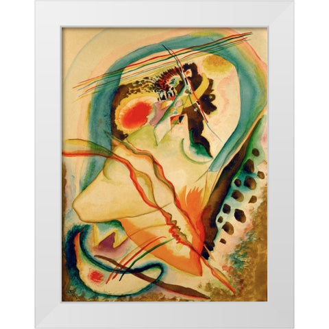 Untitled composition White Modern Wood Framed Art Print by Kandinsky, Wassily