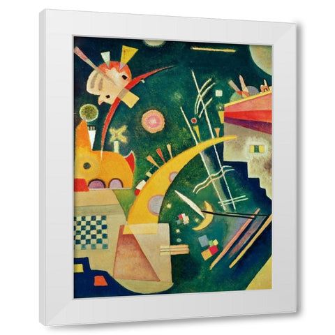 Hornform White Modern Wood Framed Art Print by Kandinsky, Wassily