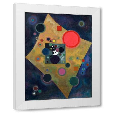Pink Accent White Modern Wood Framed Art Print by Kandinsky, Wassily