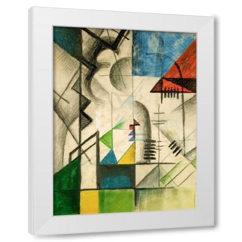 Formen White Modern Wood Framed Art Print by Kandinsky, Wassily