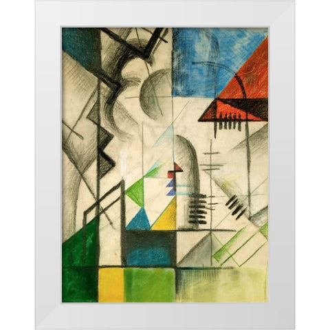 Formen White Modern Wood Framed Art Print by Kandinsky, Wassily