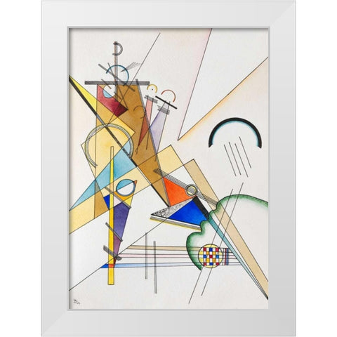 Gewebe White Modern Wood Framed Art Print by Kandinsky, Wassily
