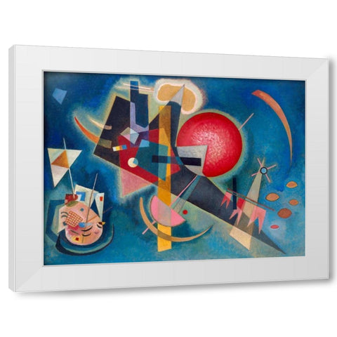 Im Blau White Modern Wood Framed Art Print by Kandinsky, Wassily