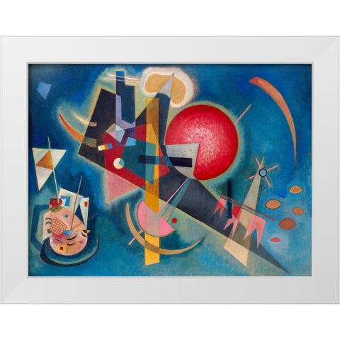 Im Blau White Modern Wood Framed Art Print by Kandinsky, Wassily