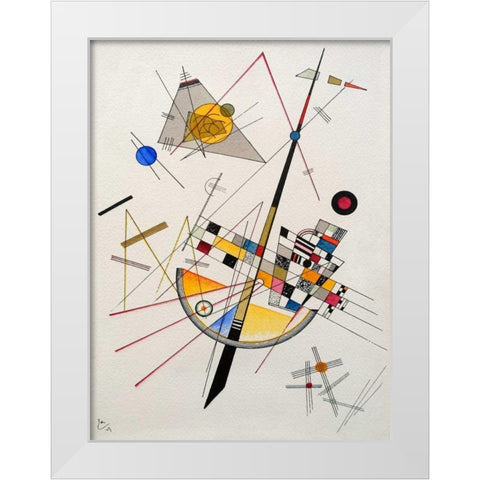 Delicate Tension White Modern Wood Framed Art Print by Kandinsky, Wassily