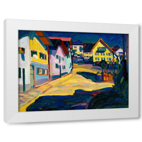 Murnau Burggrabenstrasse White Modern Wood Framed Art Print by Kandinsky, Wassily