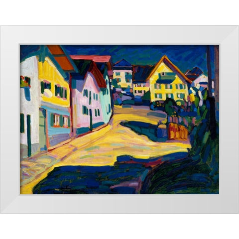 Murnau Burggrabenstrasse White Modern Wood Framed Art Print by Kandinsky, Wassily