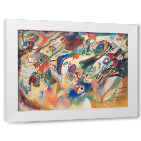Komposition VII  White Modern Wood Framed Art Print by Wassily, Kandinsky