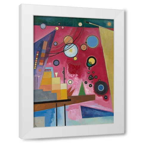 Schweres Rot (detail) White Modern Wood Framed Art Print by Kandinsky, Wassily
