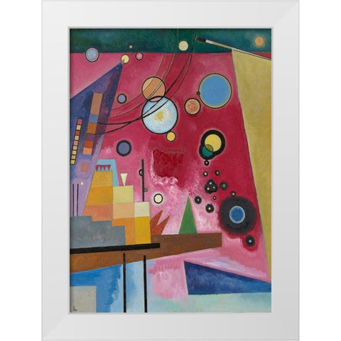 Schweres Rot (detail) White Modern Wood Framed Art Print by Kandinsky, Wassily