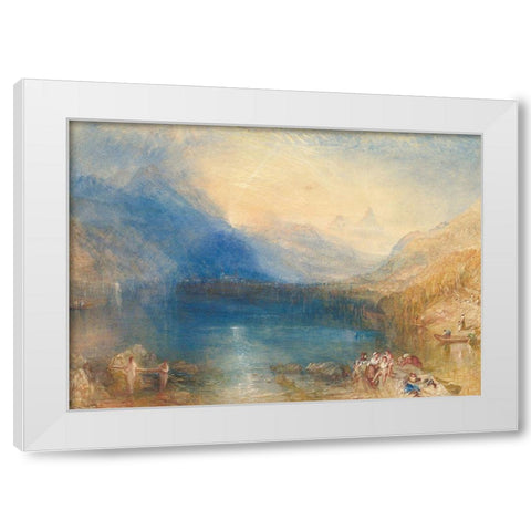 The Lake of Zug White Modern Wood Framed Art Print by William, Turner