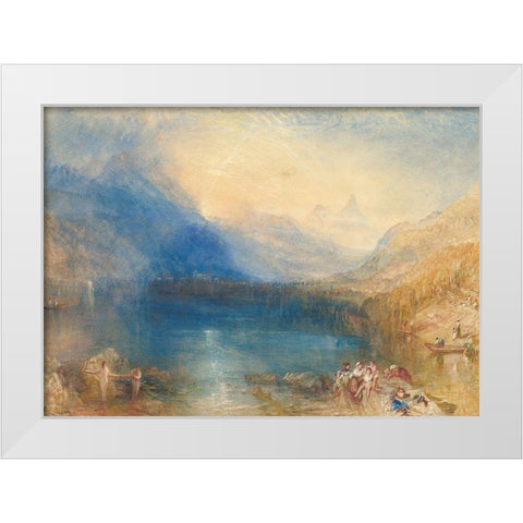 The Lake of Zug White Modern Wood Framed Art Print by William, Turner