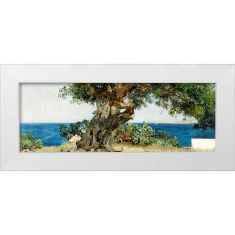 Algarrobo White Modern Wood Framed Art Print by Sorolla y Bastida, Joaquin