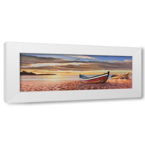 Alba sulla spiaggia White Modern Wood Framed Art Print by Galasso, Adriano