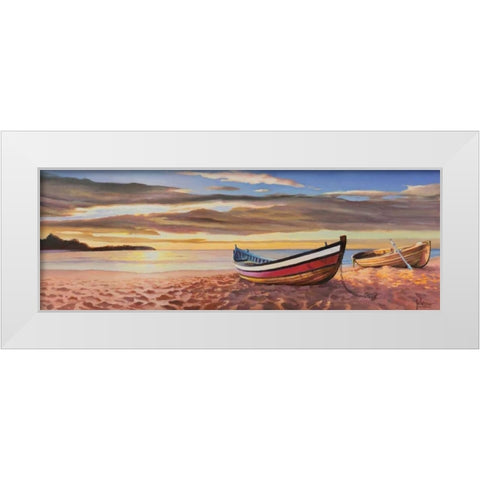 Alba sulla spiaggia White Modern Wood Framed Art Print by Galasso, Adriano