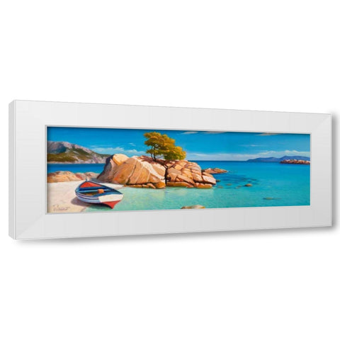 Cala smeraldo White Modern Wood Framed Art Print by Galasso, Adriano