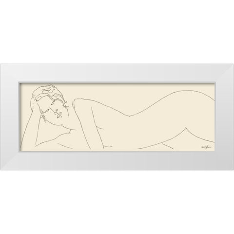 Nu allonge White Modern Wood Framed Art Print by Modigliani, Amedeo