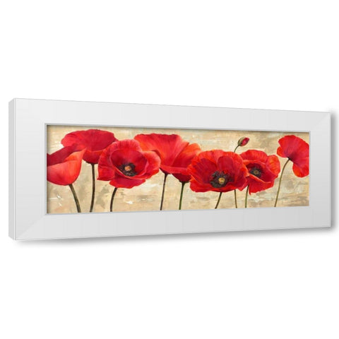 Red Poppies White Modern Wood Framed Art Print by Ann, Cynthia